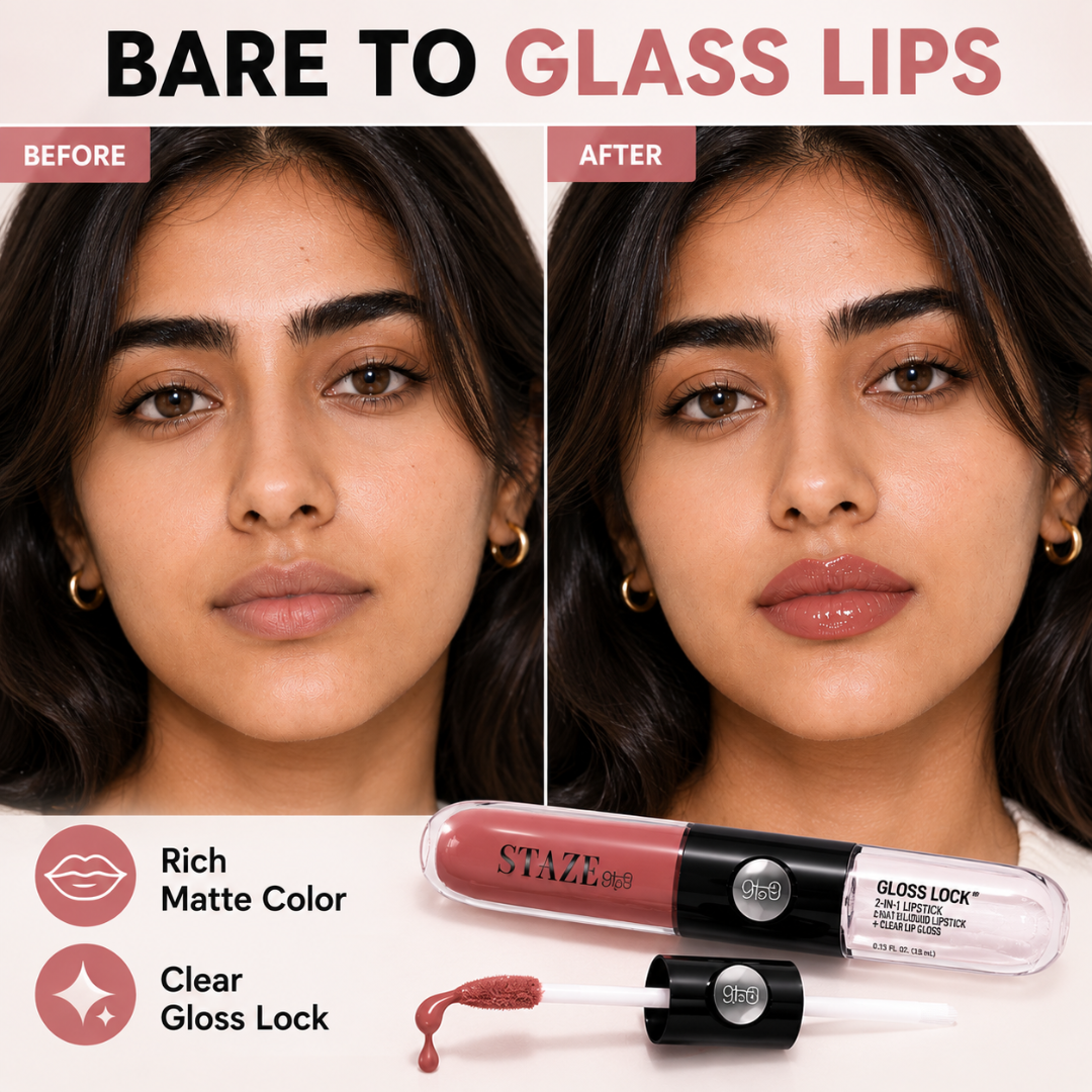 SHEGLAM pH Blush + Glow & Staze 2-in-1 Matte + Highlighter & Dual-Ended Matte + Gloss Lip – Custom Pink Flush, Dewy Highlight, Matte Lip & Glossy Finish