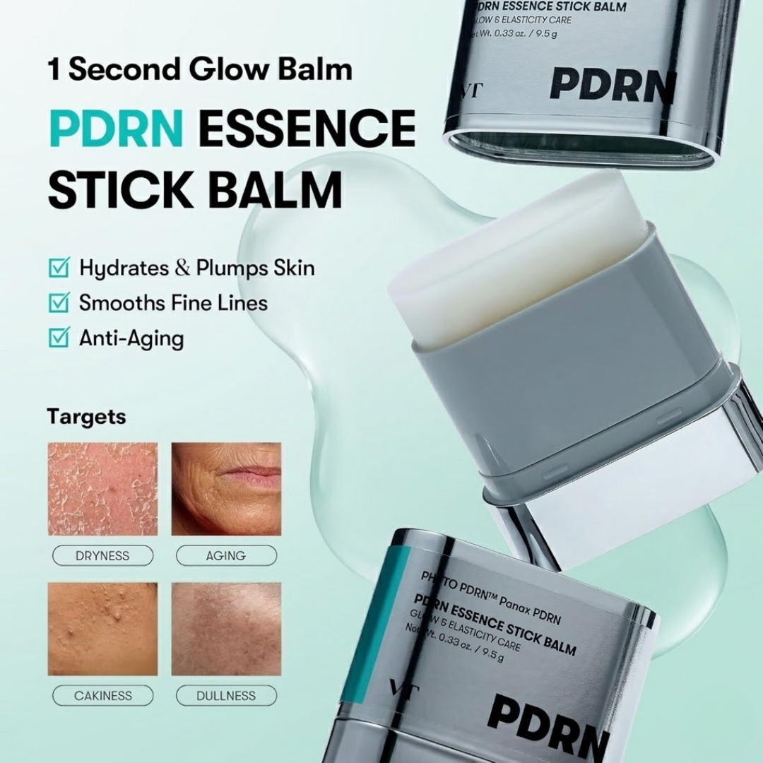 VT Cosmetics PDRN Essence Stick Balm | 1-Second Glow with Plant-Based PDRN, Collagen & Ceramide | Deep Hydration, Elasticity & Smooth Finish