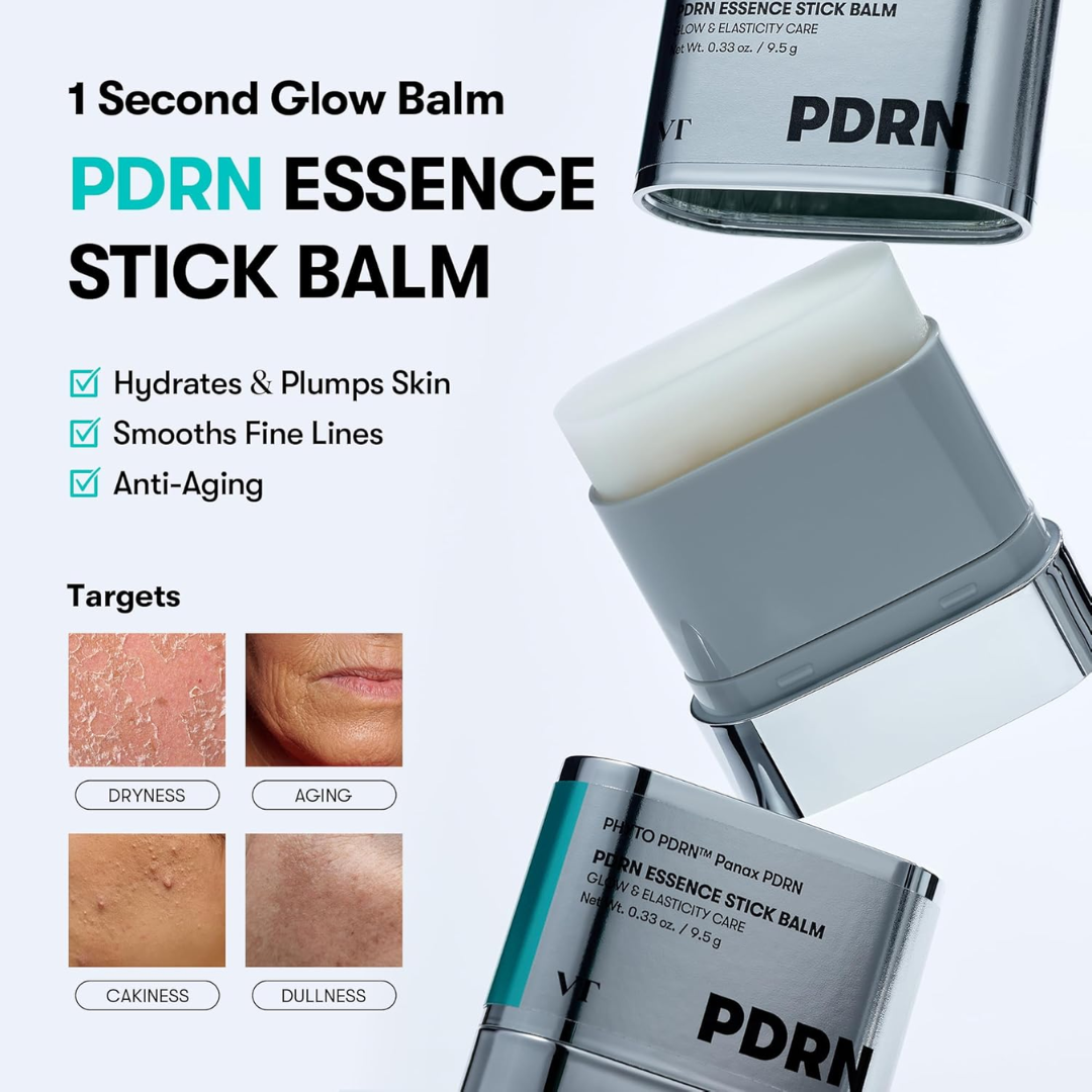 VT Cosmetics PDRN Essence Stick Balm | 1-Second Glow with Plant-Based PDRN, Collagen & Ceramide | Wrinkle Care, Firming & Instant Hydration