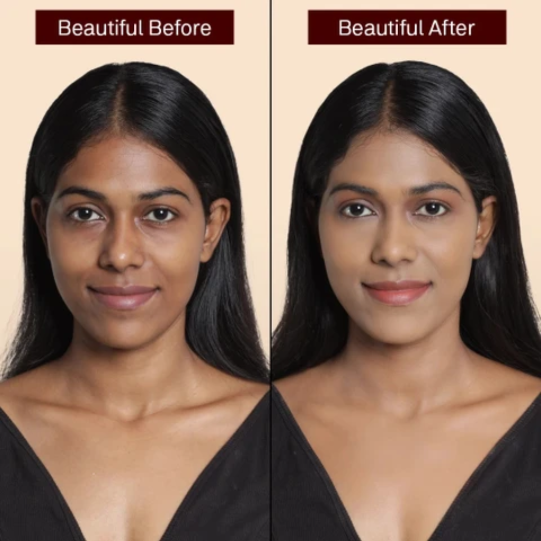 Flicka All-in-One Base Trio | Silk Touch Primer + Tomato Foundation with SPF + Beautyblender for Flawless Finish