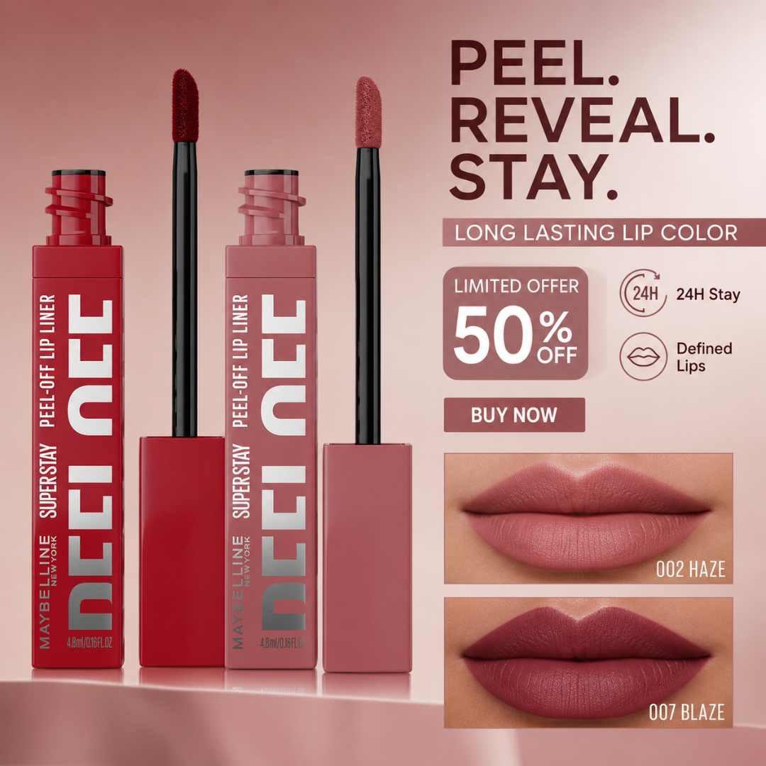 Maybelline SuperStay Peel-Off Lip Liner – Peel. Reveal. Stay. – 24H Long Lasting Lip Color – Easy Peel-Off Application – Full Lip Coverage, No Smudge
