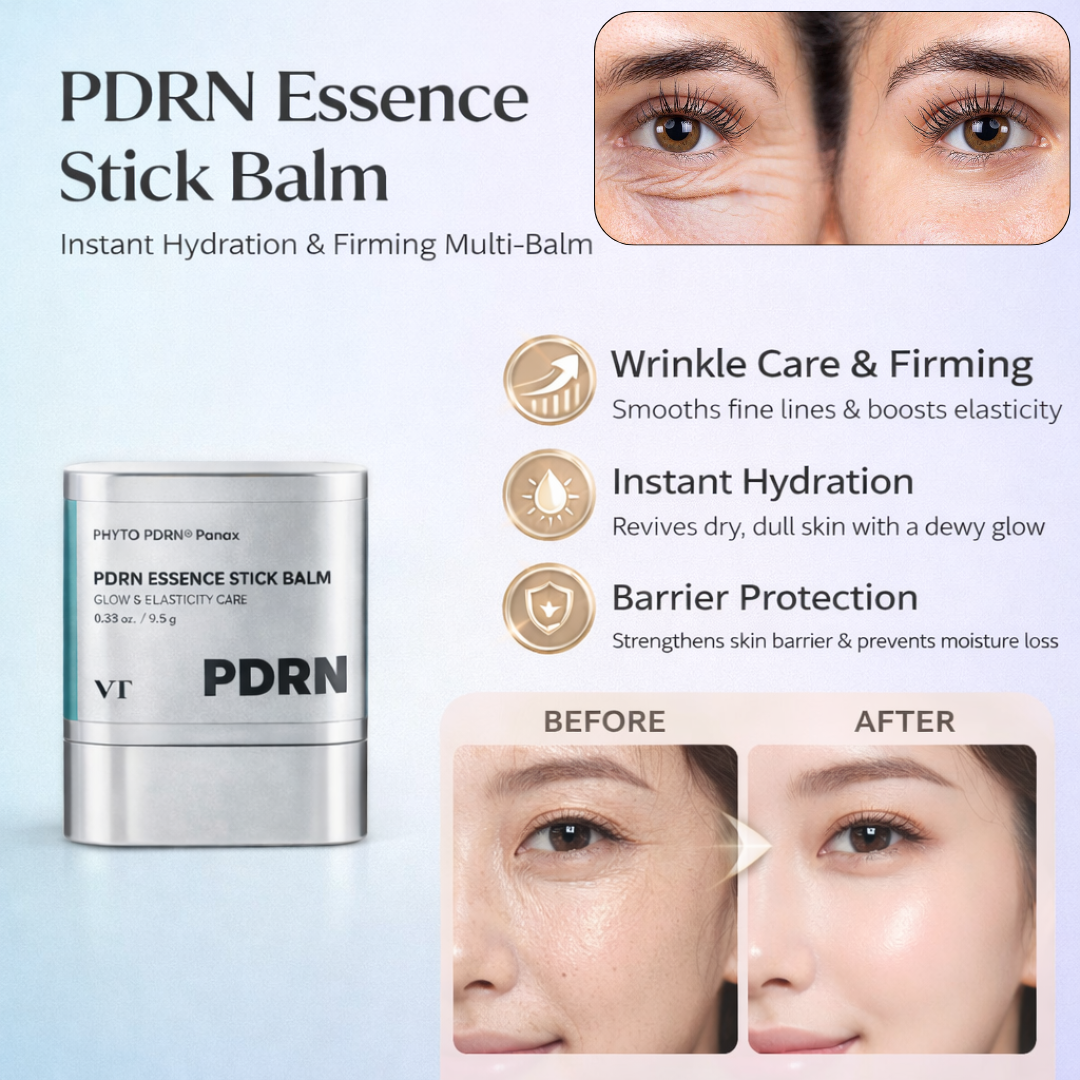 VT Cosmetics PDRN Essence Stick Balm | 1-Second Glow with Plant-Based PDRN, Collagen & Ceramide | Wrinkle Care, Firming & Instant Hydration