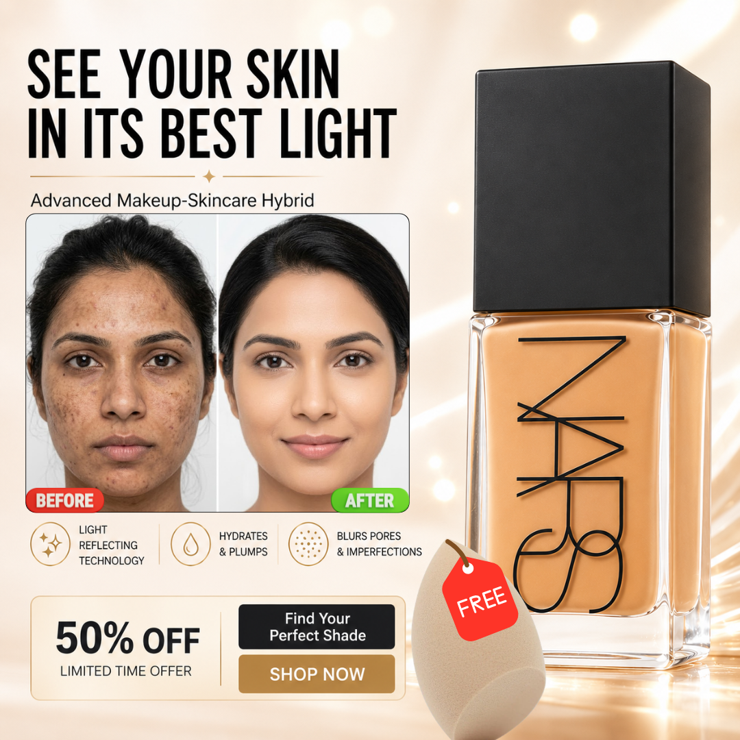 Nars Hybrid Foundation – Light Reflecting Technology – Hydrates & Plumps, Blurs Pores & Imperfections – Radiant Natural Finish – Buildable, Breathable, Long-Lasting