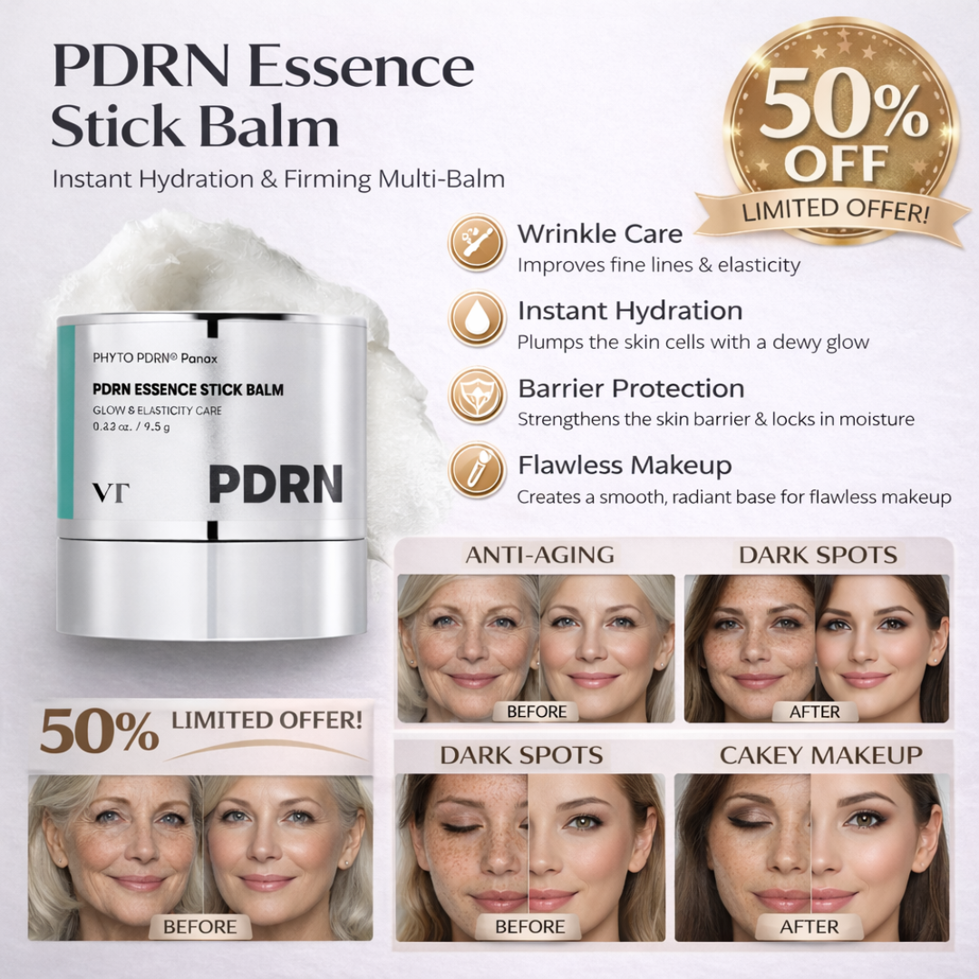 VT Cosmetics PDRN Essence Stick Balm | 1-Second Glow with Plant-Based PDRN, Collagen & Ceramide | Wrinkle Care, Instant Hydration & Flawless Makeup Base
