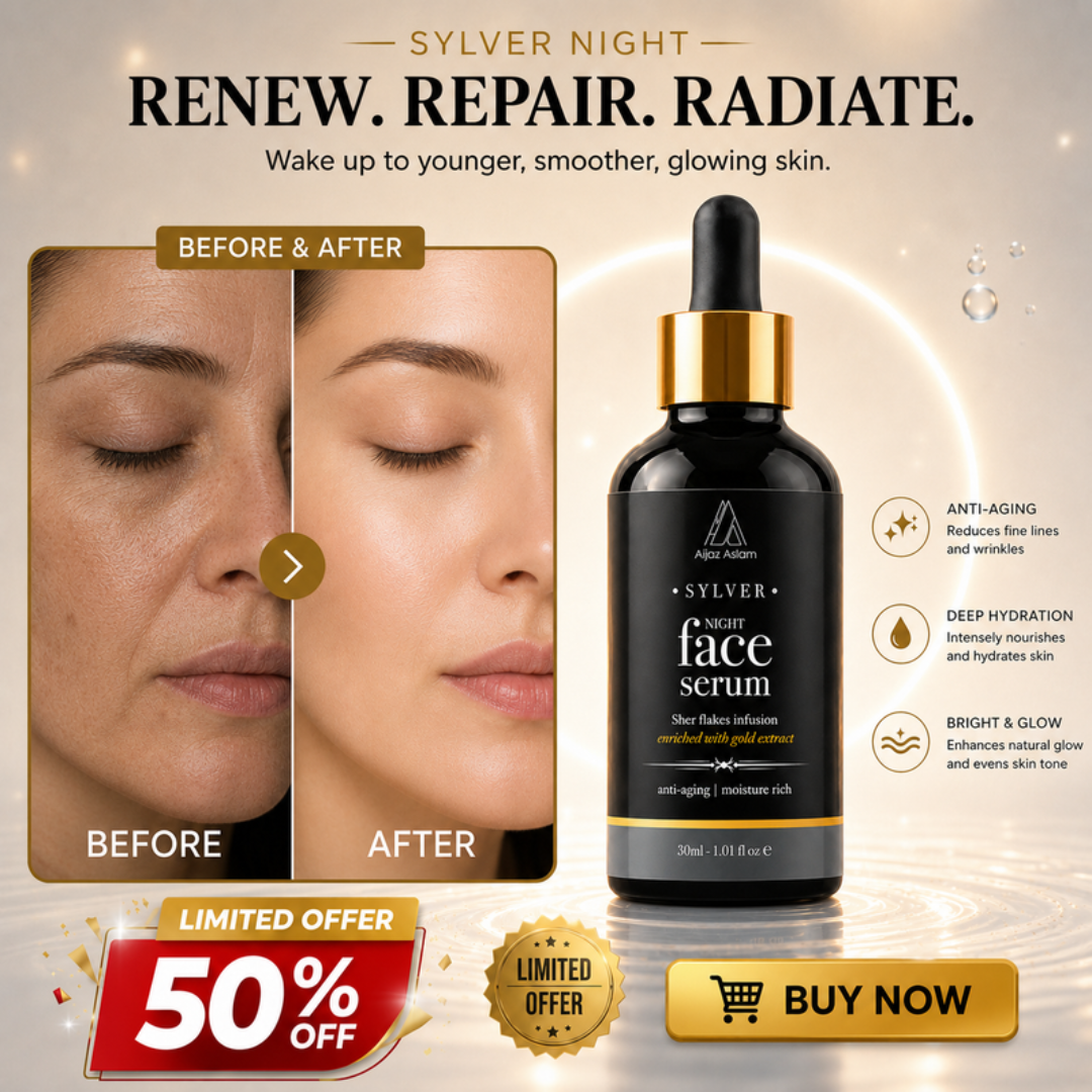 SYLVER Night Face Serum – Renew, Repair & Radiate – Wake Up to Younger, Smoother, Glowing Skin – Anti-Aging, Deep Hydration