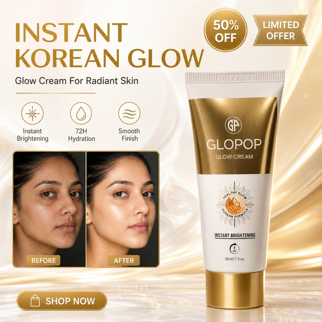 GLOPOP Glow Cream – Instant Brightening, 72H Hydration – Brightens Skin, Boosts Elasticity, Deep Moisture