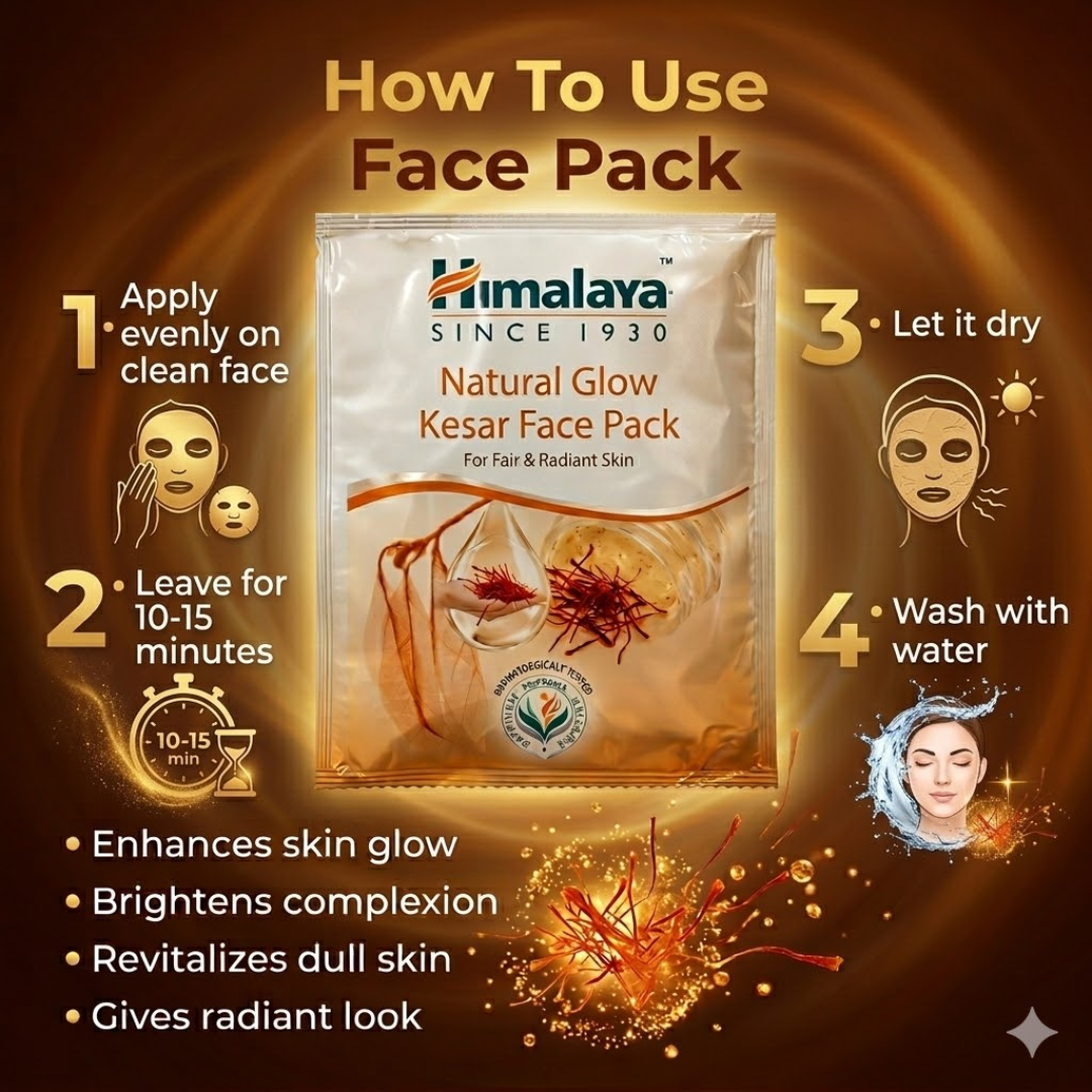 Himalaya Natural Glow Skincare Bundle | 5-Step Facial Kit with Neam Scrub, Nose Strips, Orange Mask & Kesar Face Pack