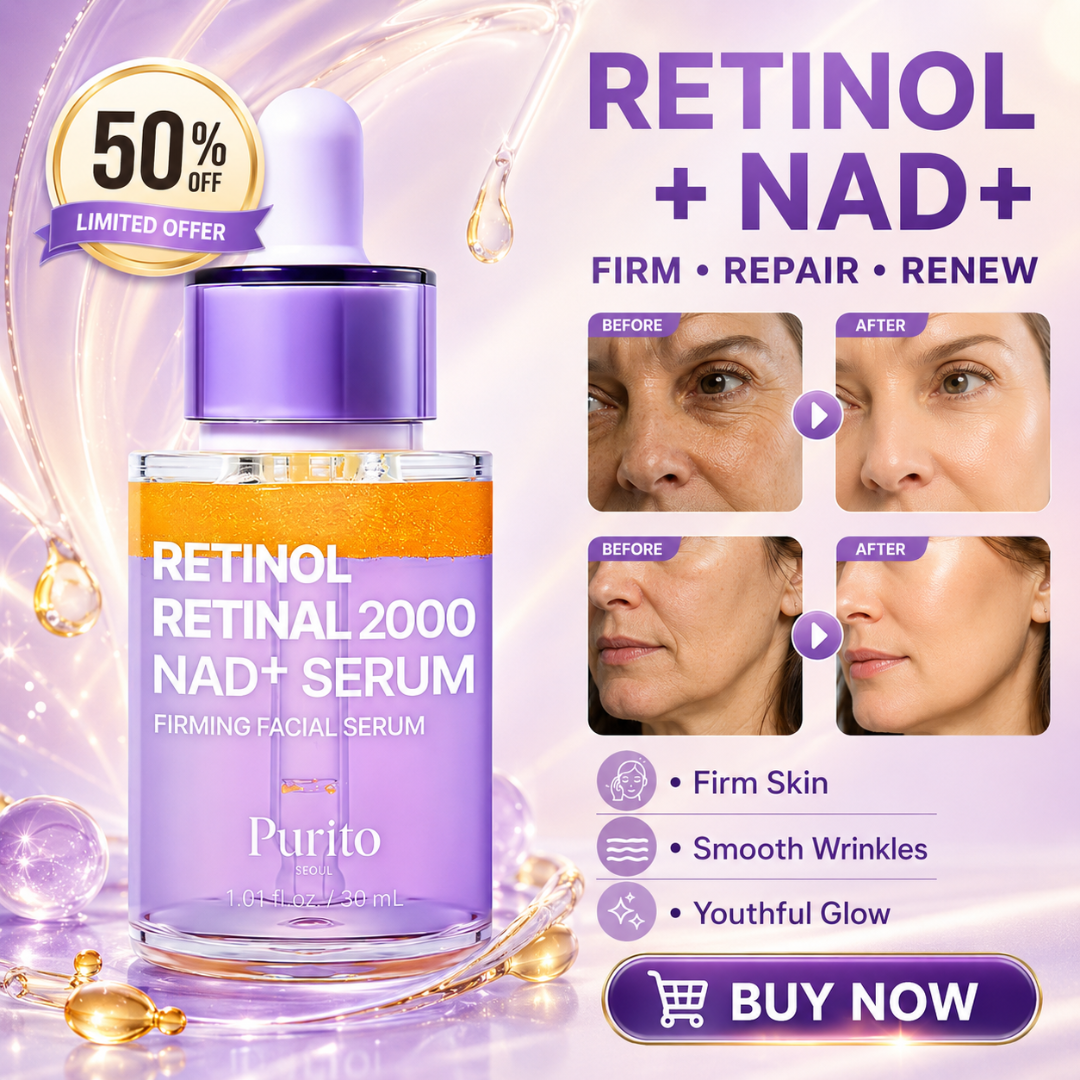 Purito SEOUL Retinol Retinal 2000 NAD+ Serum | Wrinkle Repair | Fades Dark Spots | Firms & Smooths