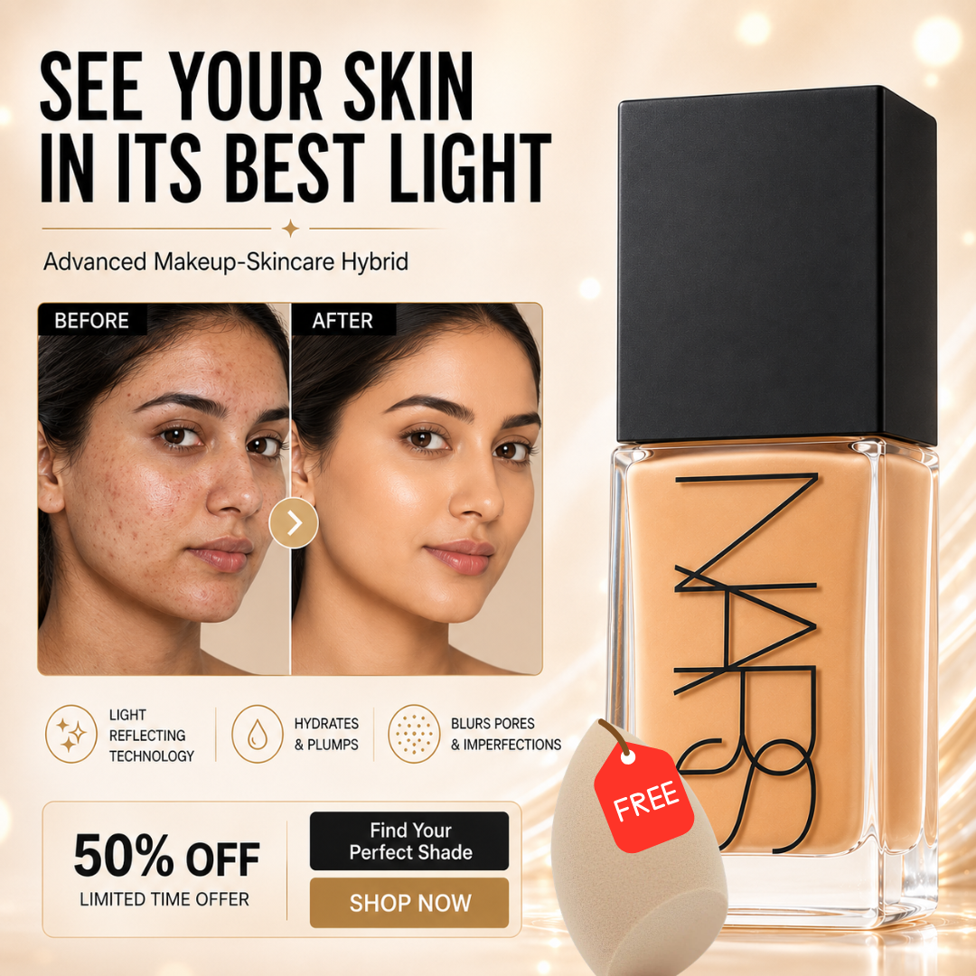 Nars Hybrid Foundation – Light Reflecting Technology – Hydrates & Plumps, Blurs Pores & Imperfections – Radiant Natural Finish – Buildable, Breathable, Long-Lasting