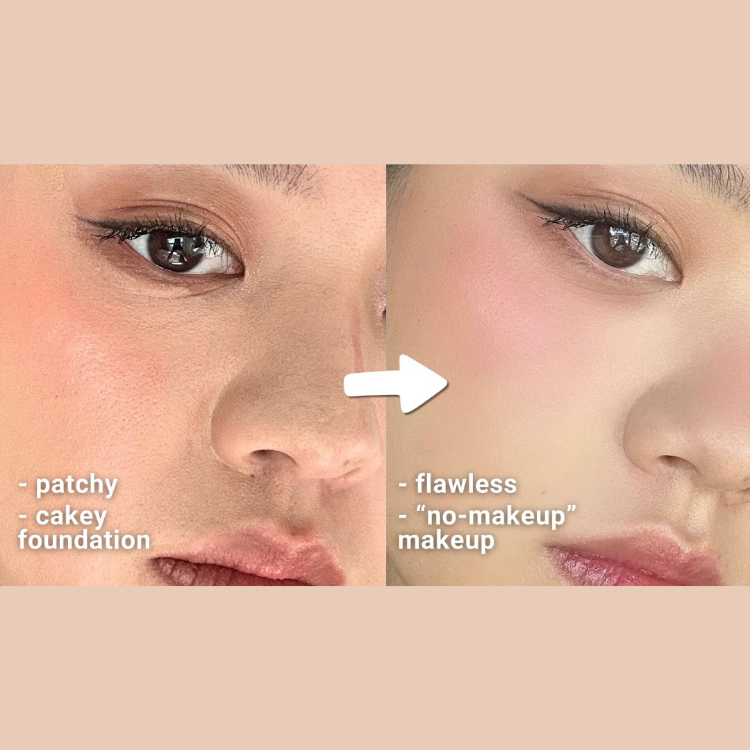 Flicka All-in-One Base Trio | Silk Touch Primer + Tomato Foundation with SPF + Beautyblender for Flawless Finish