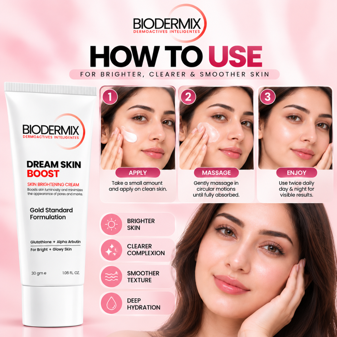 Biodermix Dream Skin Boost Skin Brightening Cream – Gold Standard Formula with Glutathione & Alpha Arbutin to Fade Dark Spots, Minimize Pores & Even Skin Tone