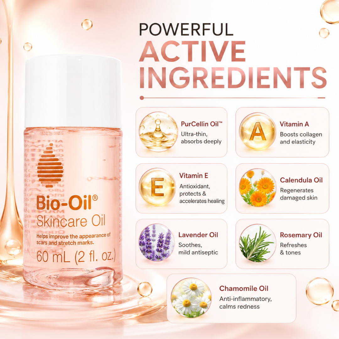 Bio-Oil Skincare Oil – Smooth Scars, Erase Stretch Marks & Lock in Radiant Hydration – Multi-Purpose Oil for Scars, Stretch Marks, Uneven Skin Tone & Dry Skin – With PurCellin Oil™, Vitamin A, Vitamin E & Botanical Oils