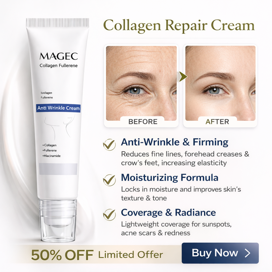 Magec Collagen Fullerene Anti-Wrinkle Cream | Collagen + Fullerene + Niacinamide | Reduces Fine Lines, Firms Skin & Provides Radiance