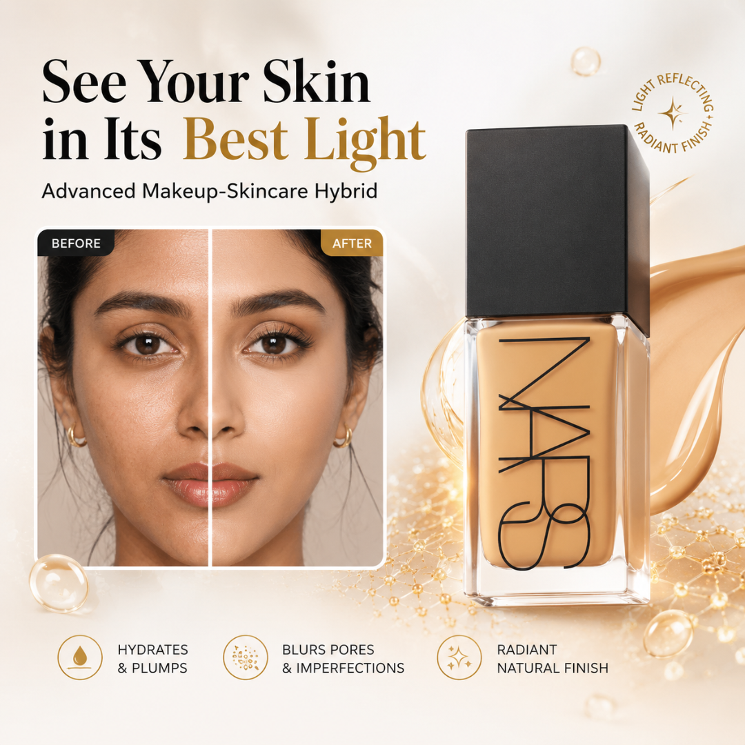 Nars Hybrid Foundation – Light Reflecting Technology – Hydrates & Plumps, Blurs Pores & Imperfections – Radiant Natural Finish – Buildable, Breathable, Long-Lasting