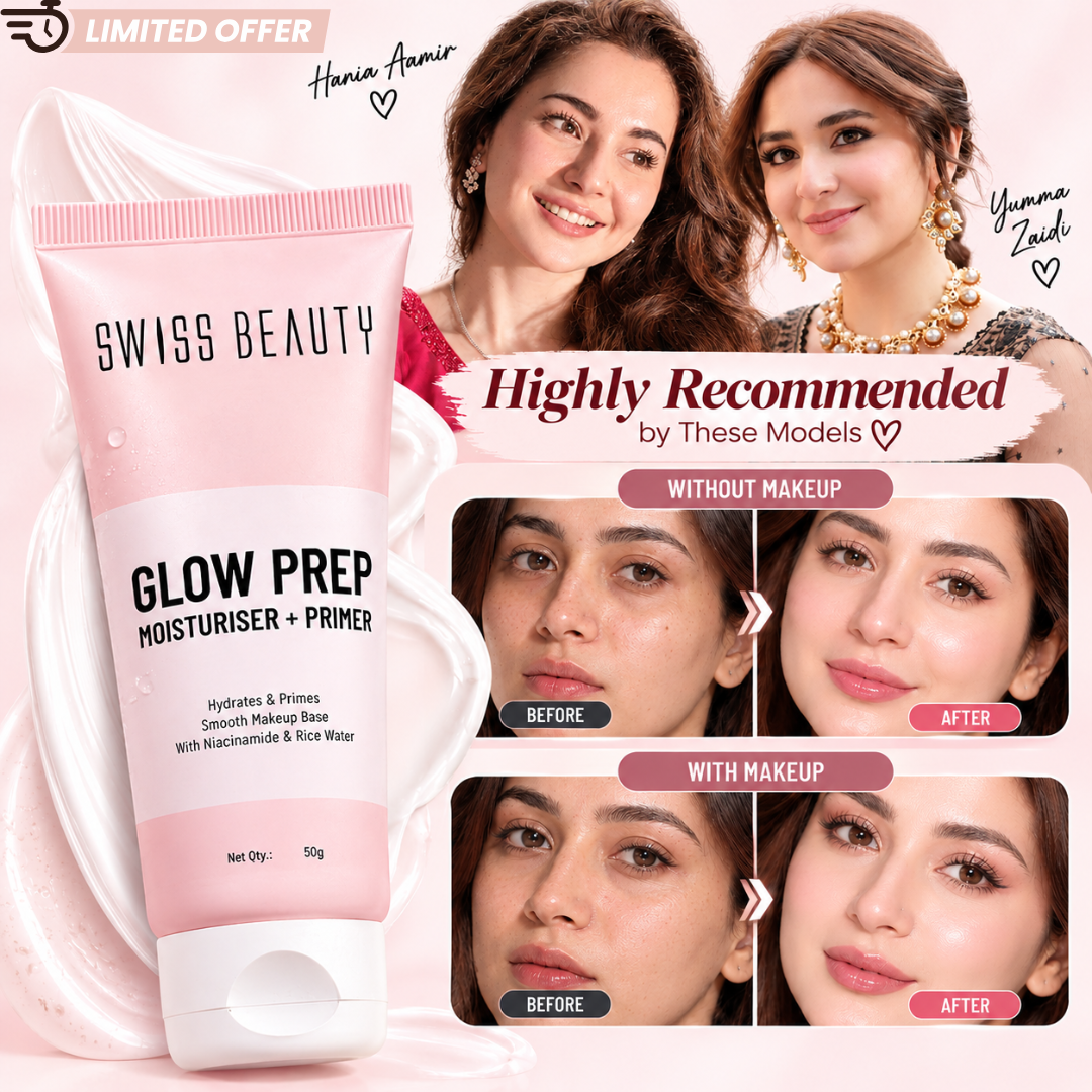 Swiss Beauty Glow Prep Moisturiser + Primer – Hydrating Face Cream with Niacinamide & Rice Water for Smooth, Glowing Skin