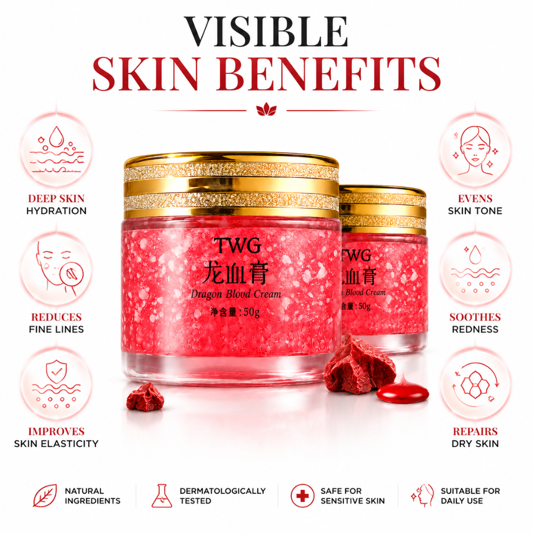 Dragon's Blood Cream Twin Pack – 2x Power – Hydrate, Repair & Transform – With Dragon's Blood Resin, Placenta Extract, Retinol & Hyaluronic Acid – Deep Hydration, Anti-Aging, Skin Tone Repair – Morning & Night Care – 2 x 50g
