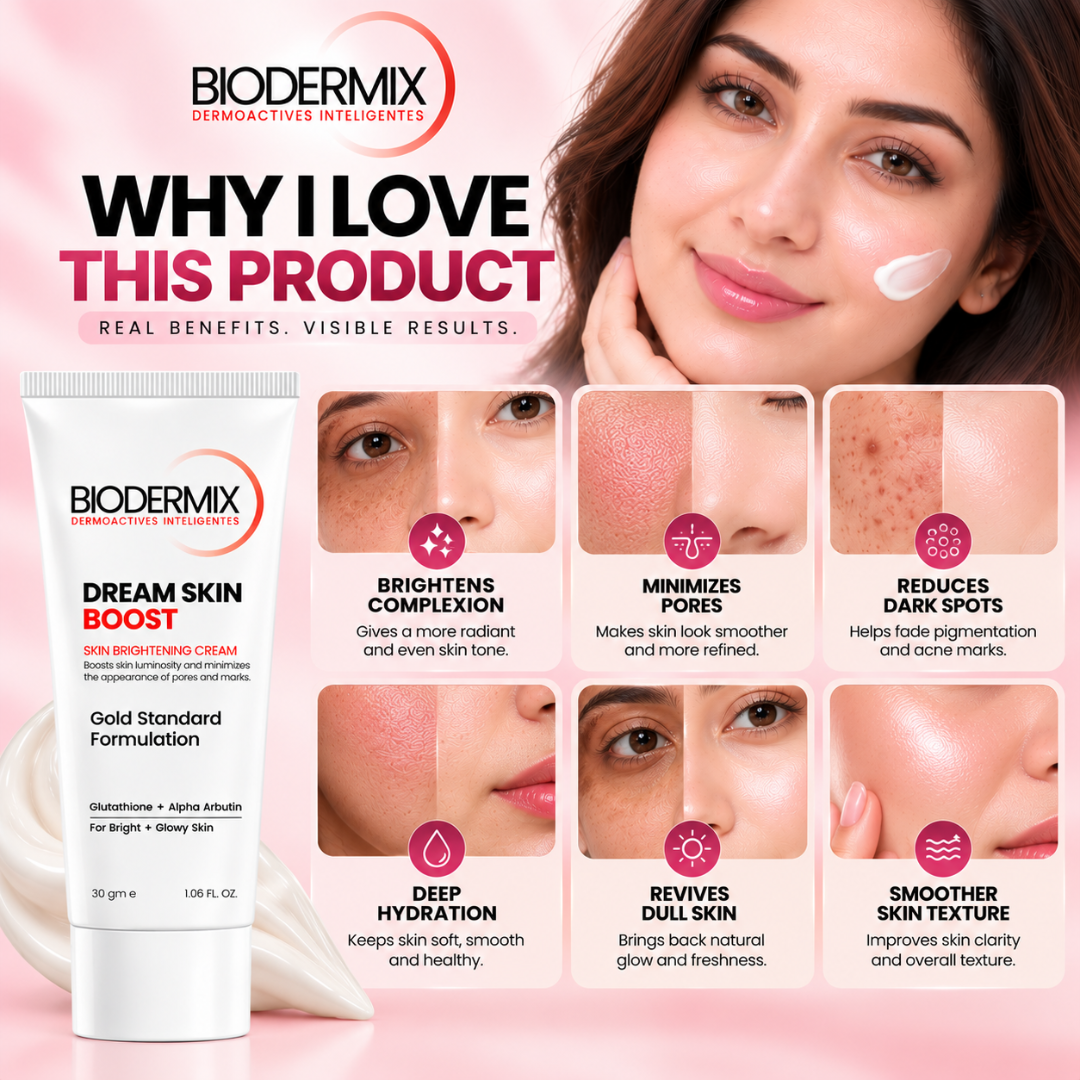 Biodermix Dream Skin Boost Skin Brightening Cream – Gold Standard Formula with Glutathione & Alpha Arbutin to Fade Dark Spots, Minimize Pores & Even Skin Tone