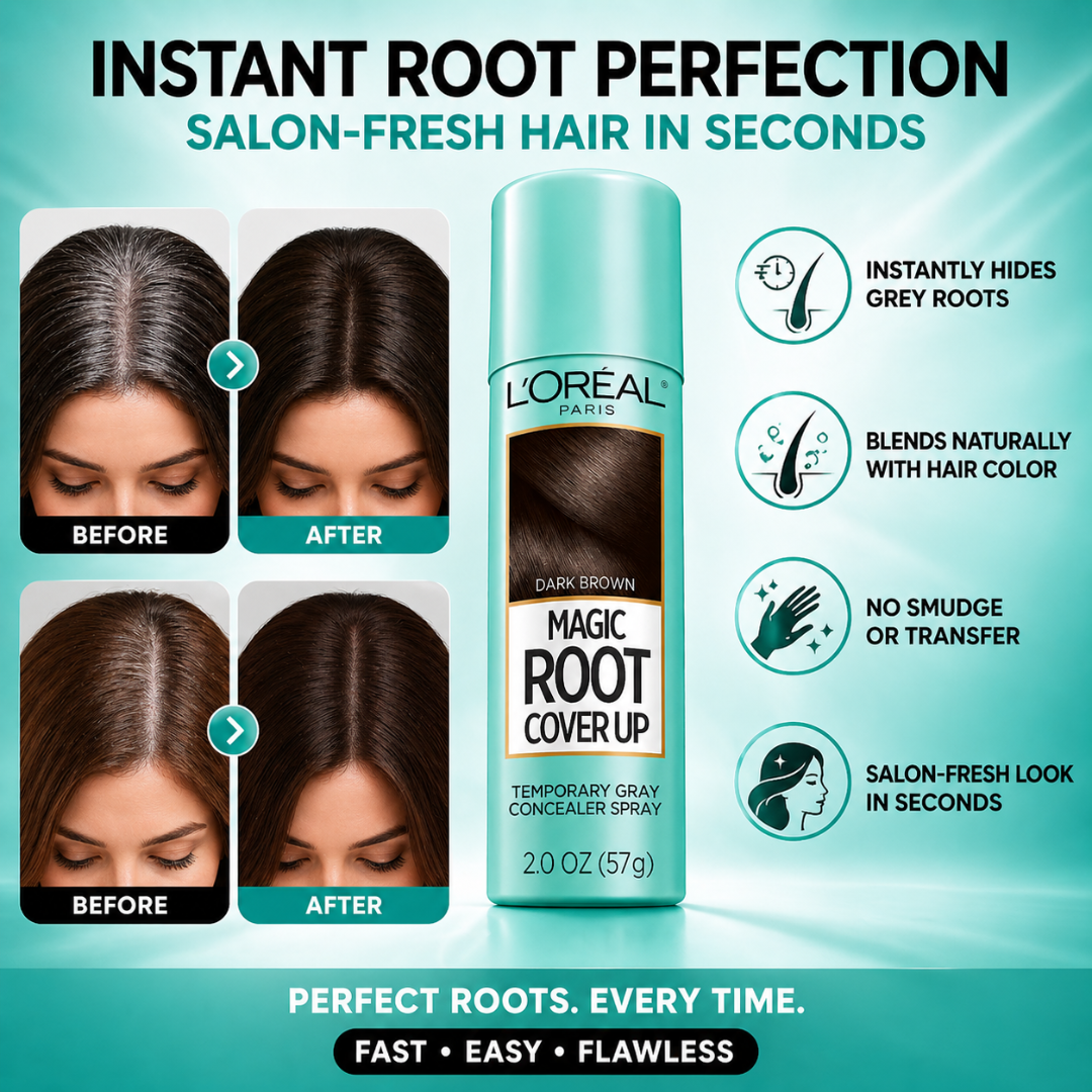 L'Oréal Paris Magic Retouch Root Concealer Spray – Instant Gray Coverage in 3 Seconds – Temporary Root Touch-Up Spray, Lasts Until Shampoo – Covers Gray Roots & Sparse Areas – Ammonia-Free, Transfer-Resistant