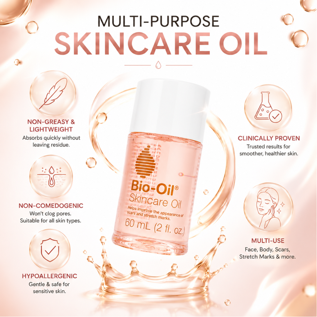 Bio-Oil Skincare Oil – Smooth Scars, Erase Stretch Marks & Lock in Radiant Hydration – Multi-Purpose Oil for Scars, Stretch Marks, Uneven Skin Tone & Dry Skin – With PurCellin Oil™, Vitamin A, Vitamin E & Botanical Oils