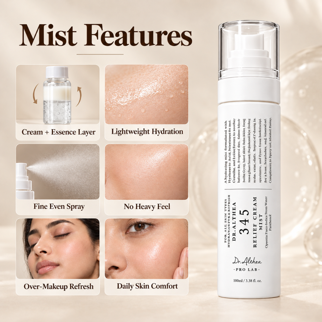 Dr. Althea 345 Relief Cream Mist – Hydrating Dual-Layer Face Mist – Soothes Redness, Revives Dullness & Sets Makeup