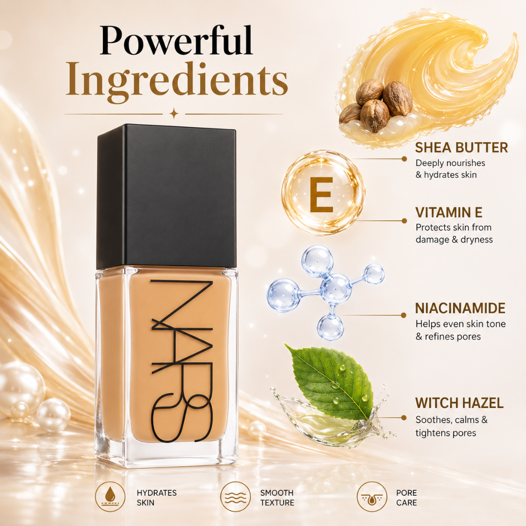 Nars Hybrid Foundation – Light Reflecting Technology – Hydrates & Plumps, Blurs Pores & Imperfections – Radiant Natural Finish – Buildable, Breathable, Long-Lasting
