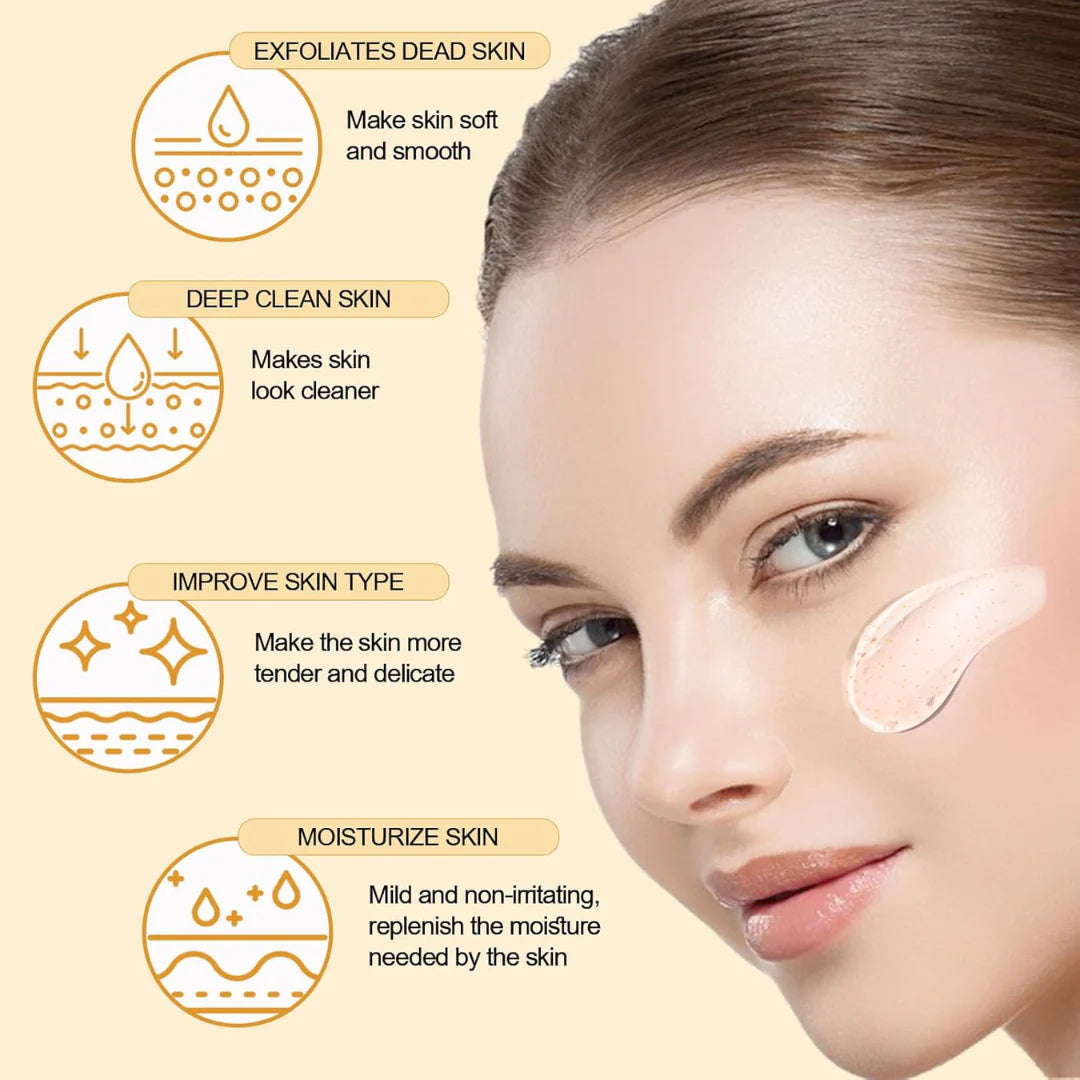 Orange Exfoliating Gel with Botanical Fibers & Jojoba Oil - Gentle Deep Cleansing for Face & Body