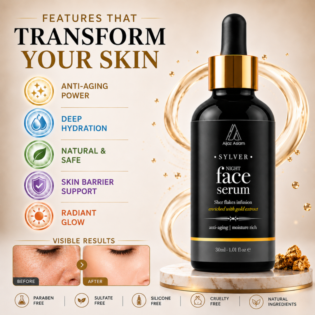 SYLVER Night Face Serum – Renew, Repair & Radiate – Wake Up to Younger, Smoother, Glowing Skin – Anti-Aging, Deep Hydration
