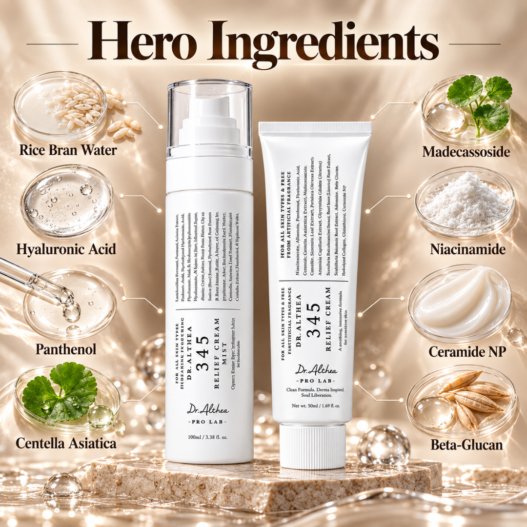 Dr. Althea 345 Relief Duo Set (Buy 1 Get 1 FREE) – Relief Cream & Makeup Mist – Oily & Acne-Prone Care – Hydrates & Calms Redness