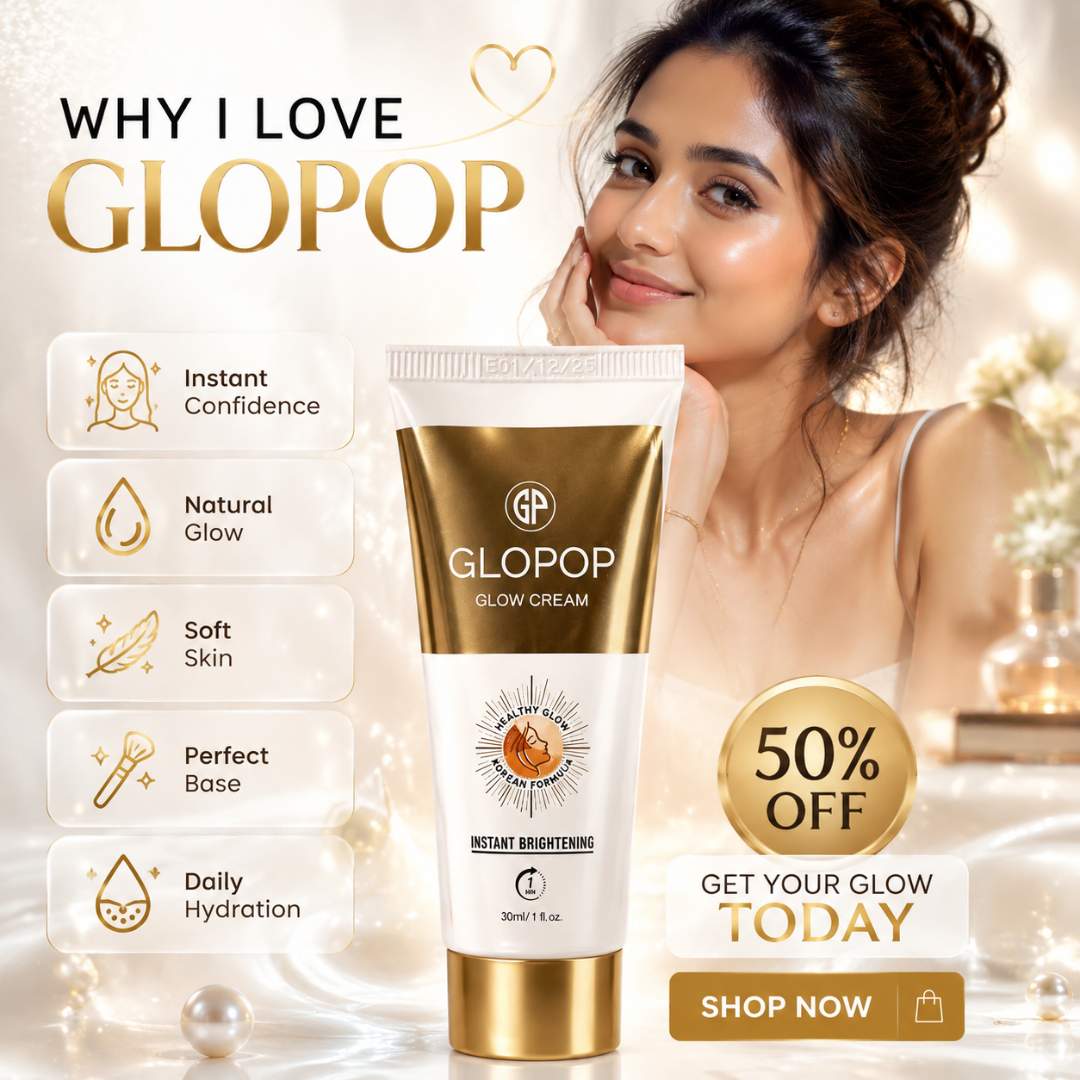 GLOPOP Glow Cream – Instant Brightening, 72H Hydration – Brightens Skin, Boosts Elasticity, Deep Moisture