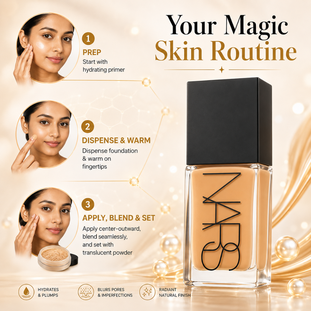 Nars Hybrid Foundation – Light Reflecting Technology – Hydrates & Plumps, Blurs Pores & Imperfections – Radiant Natural Finish – Buildable, Breathable, Long-Lasting