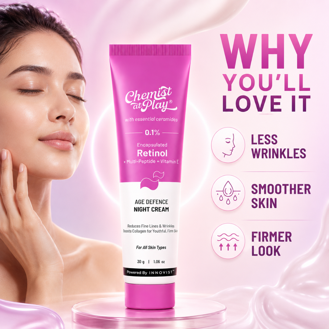 Chemist at Play Retinol Cream – Fine Line Defence, Youthful Glow – Reduces Fine Lines & Wrinkles, Boosts Collagen, Firms Skin
