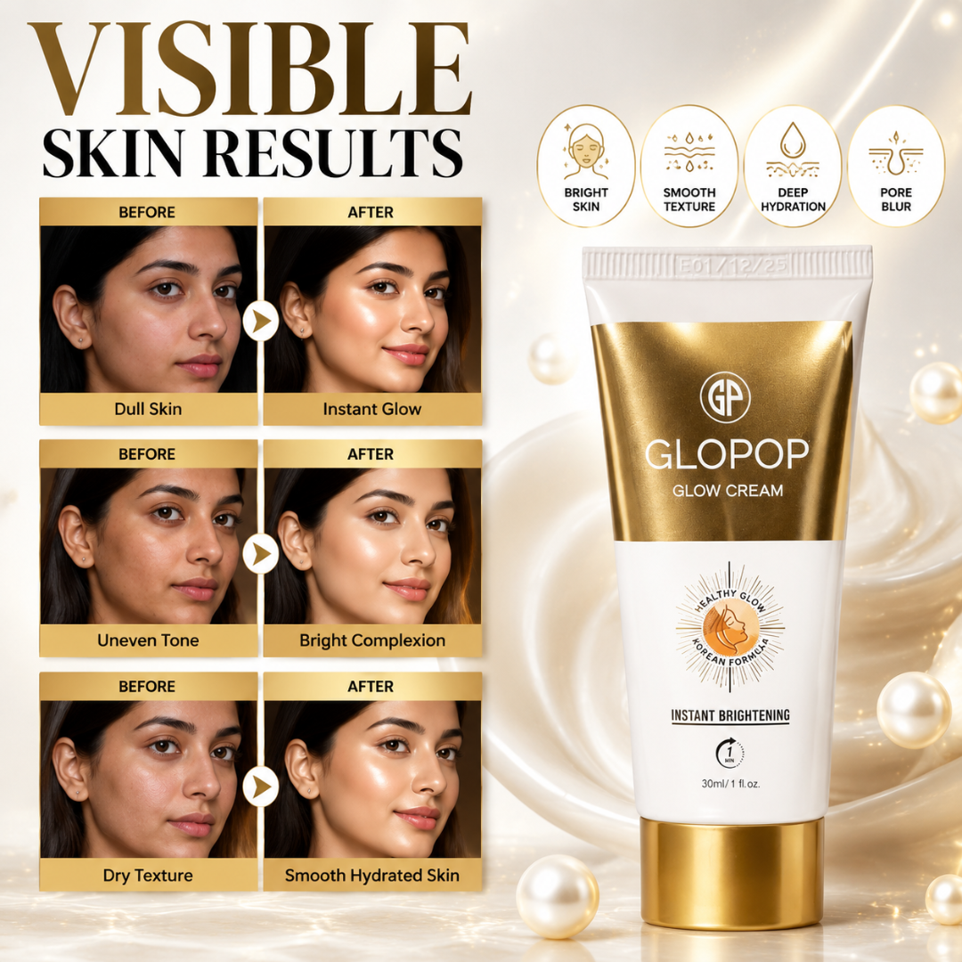 GLOPOP Glow Cream – Instant Brightening, 72H Hydration – Brightens Skin, Boosts Elasticity, Deep Moisture