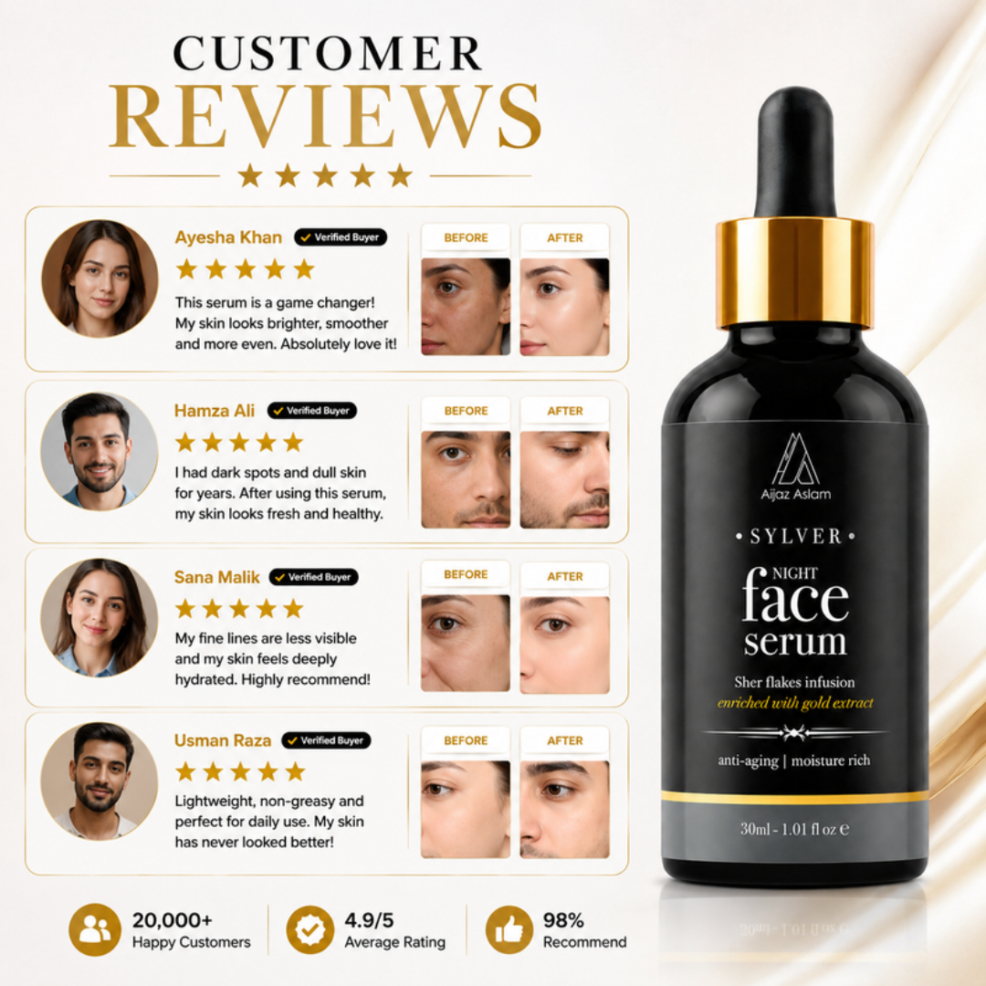 SYLVER Night Face Serum – Renew, Repair & Radiate – Wake Up to Younger, Smoother, Glowing Skin – Anti-Aging, Deep Hydration