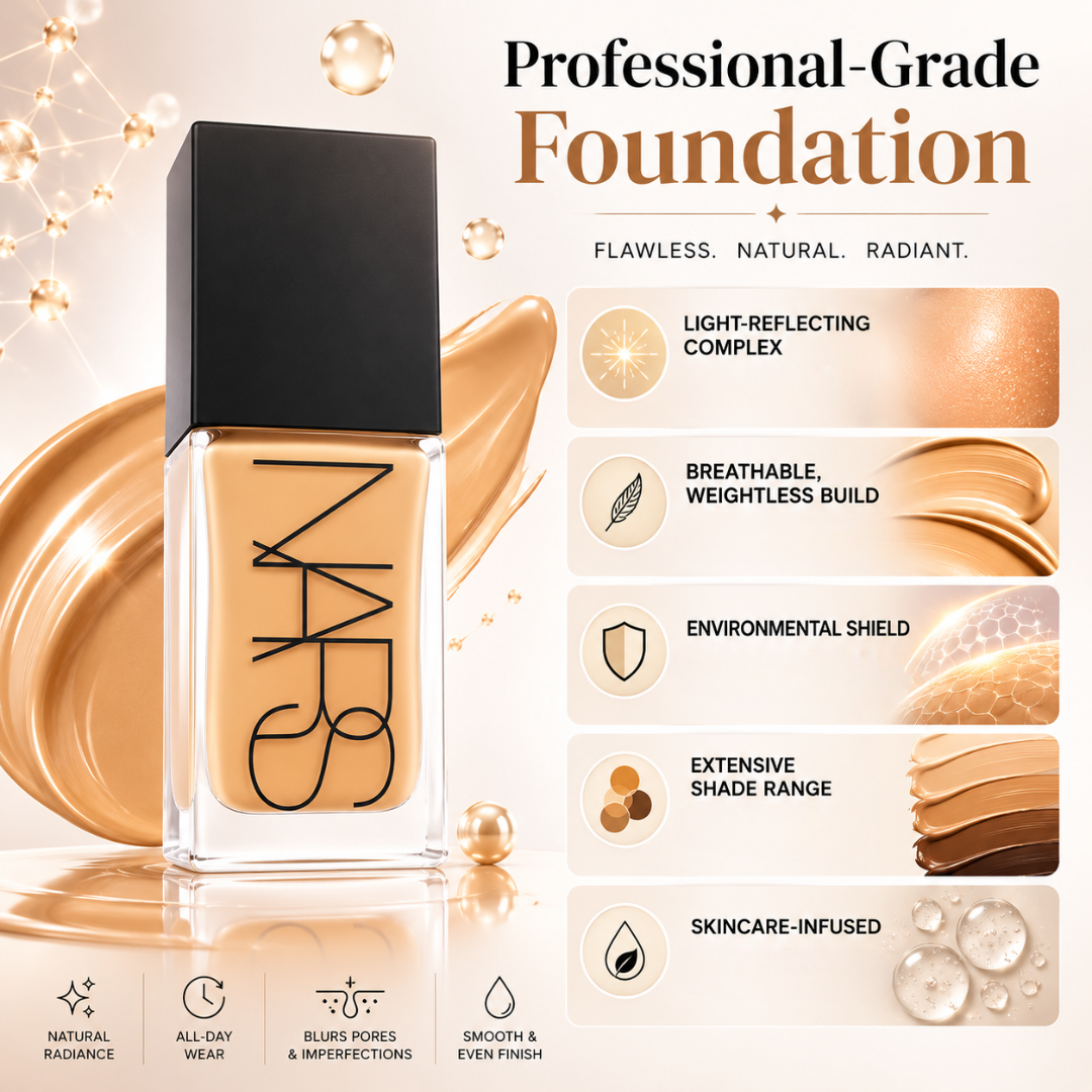Nars Hybrid Foundation – Light Reflecting Technology – Hydrates & Plumps, Blurs Pores & Imperfections – Radiant Natural Finish – Buildable, Breathable, Long-Lasting