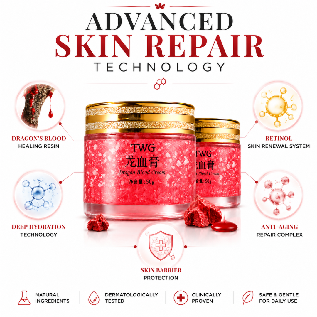 Dragon's Blood Cream Twin Pack – 2x Power – Hydrate, Repair & Transform – With Dragon's Blood Resin, Placenta Extract, Retinol & Hyaluronic Acid – Deep Hydration, Anti-Aging, Skin Tone Repair – Morning & Night Care – 2 x 50g