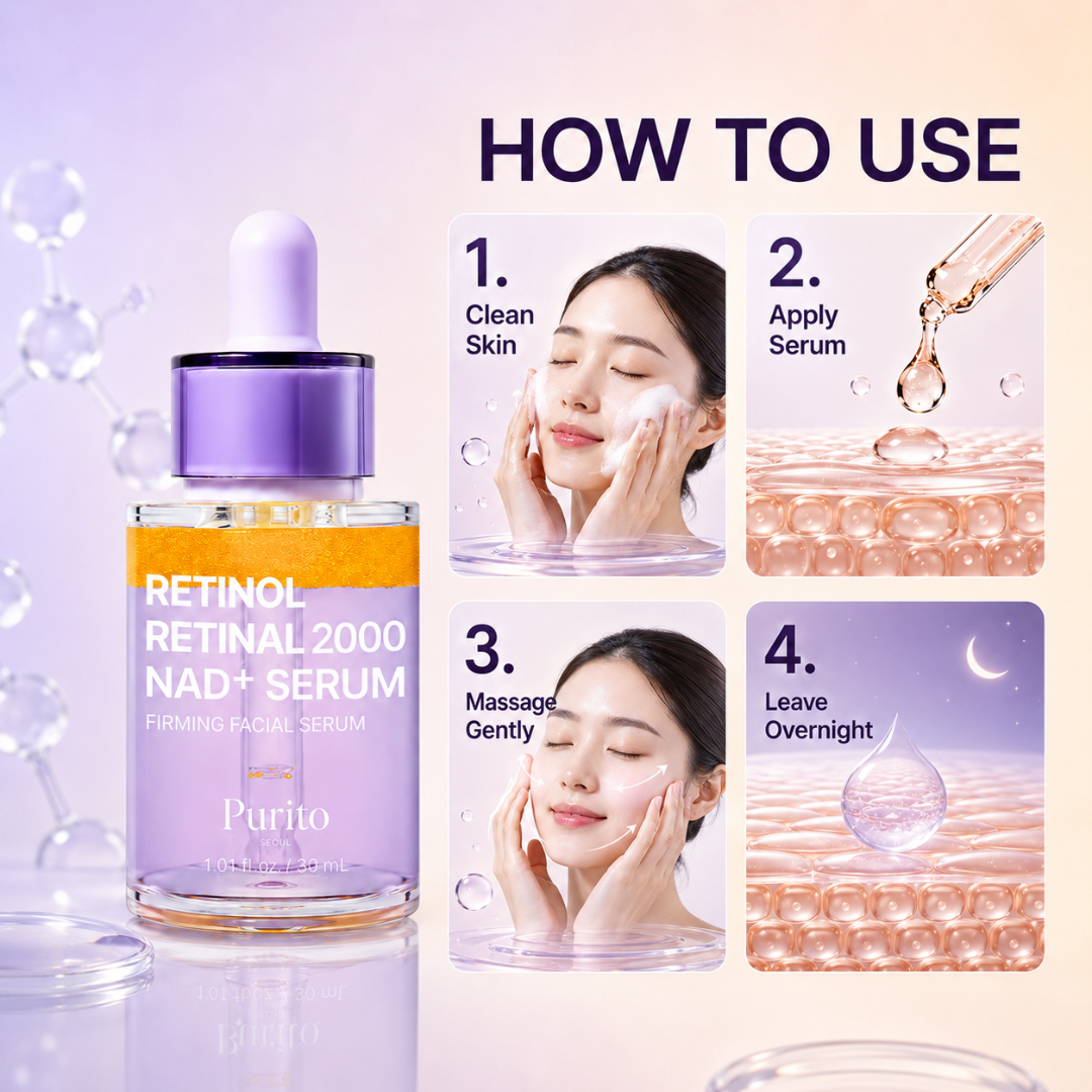 Purito SEOUL Retinol Retinal 2000 NAD+ Serum | Wrinkle Repair | Fades Dark Spots | Firms & Smooths