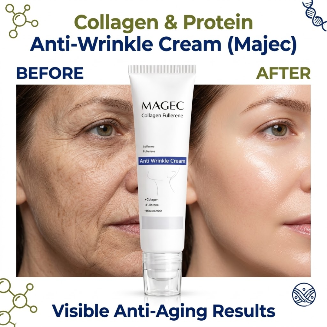 Magec Collagen Fullerene Anti-Wrinkle Cream | Collagen + Fullerene + Niacinamide | Reduces Fine Lines, Firms Skin & Provides Radiance