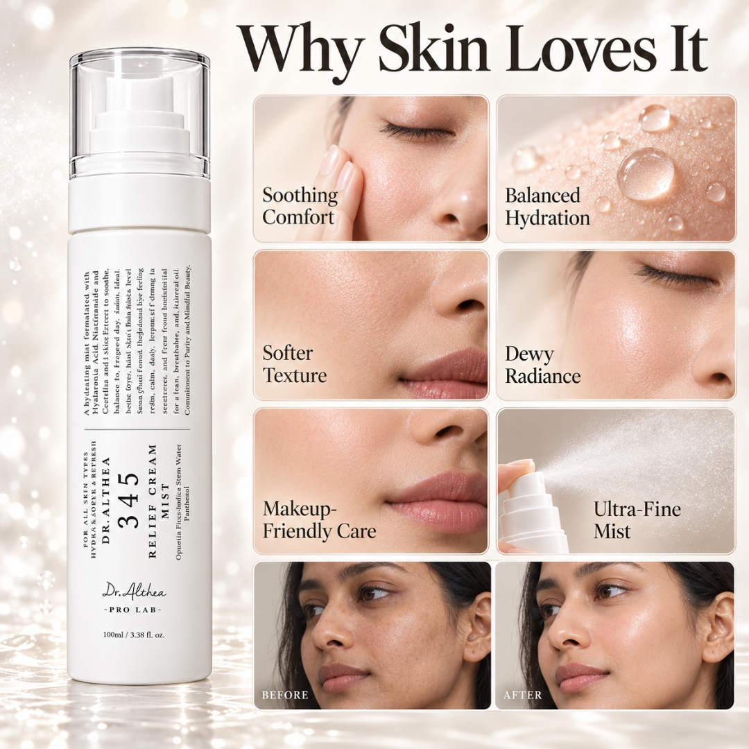 Dr. Althea 345 Relief Cream Mist – Hydrating Dual-Layer Face Mist – Soothes Redness, Revives Dullness & Sets Makeup