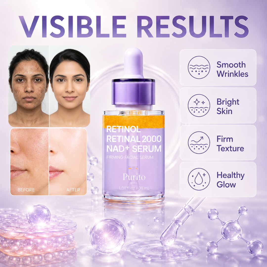 Purito SEOUL Retinol Retinal 2000 NAD+ Serum | Wrinkle Repair | Fades Dark Spots | Firms & Smooths