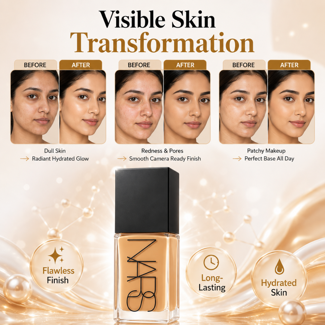 Nars Hybrid Foundation – Light Reflecting Technology – Hydrates & Plumps, Blurs Pores & Imperfections – Radiant Natural Finish – Buildable, Breathable, Long-Lasting