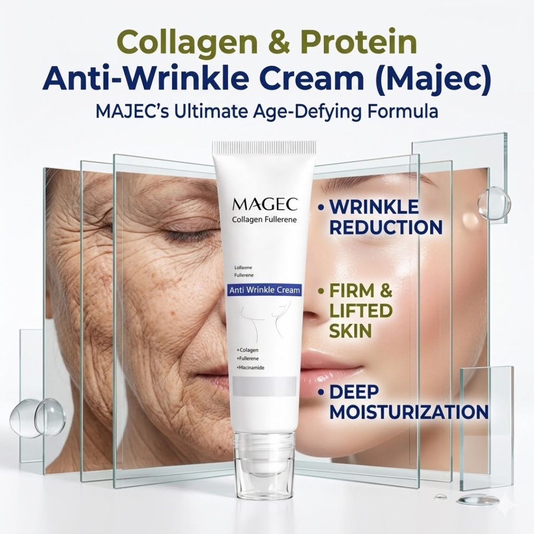 Magec Collagen Fullerene Anti-Wrinkle Cream | Collagen + Fullerene + Niacinamide | Reduces Fine Lines, Firms Skin & Provides Radiance