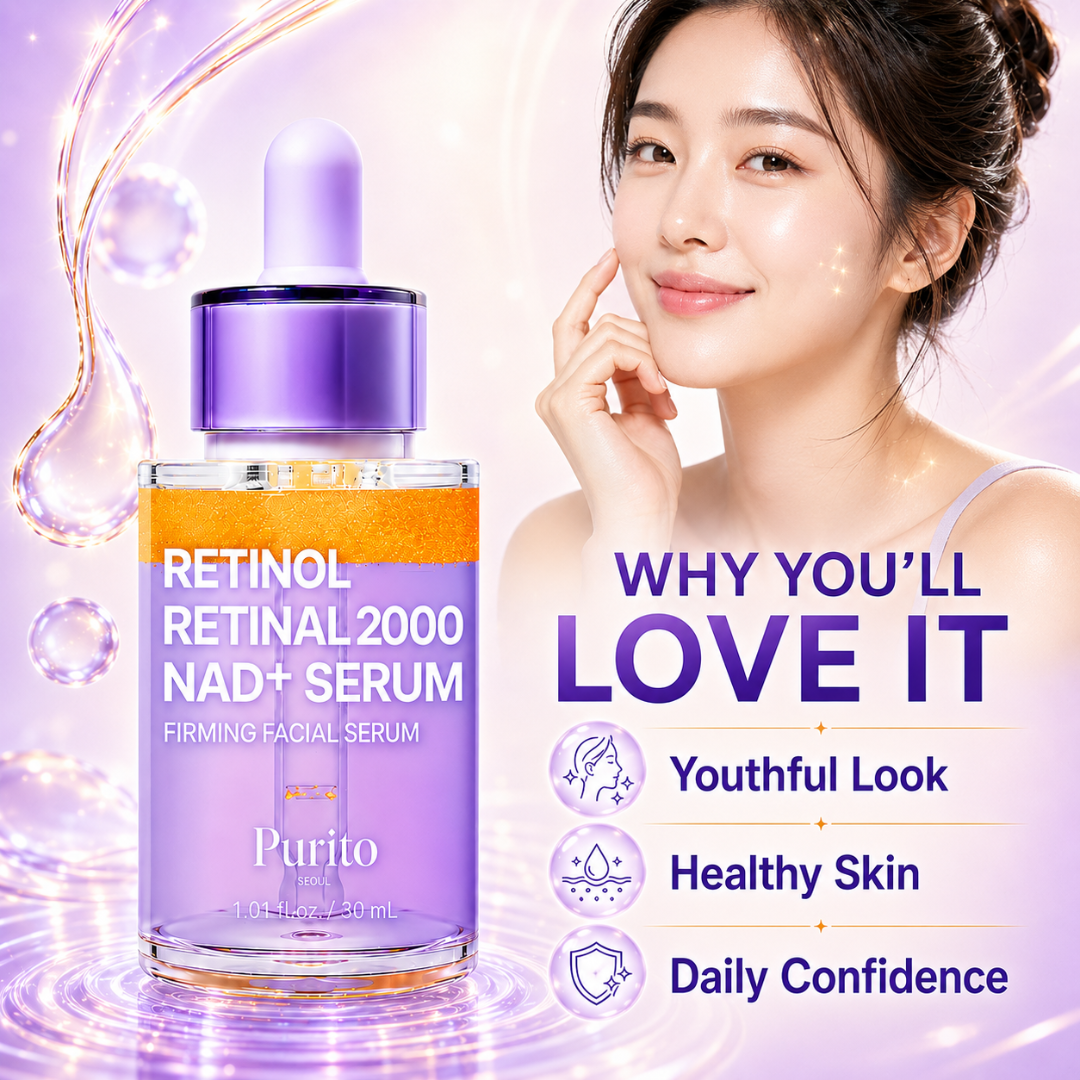 Purito SEOUL Retinol Retinal 2000 NAD+ Serum | Wrinkle Repair | Fades Dark Spots | Firms & Smooths