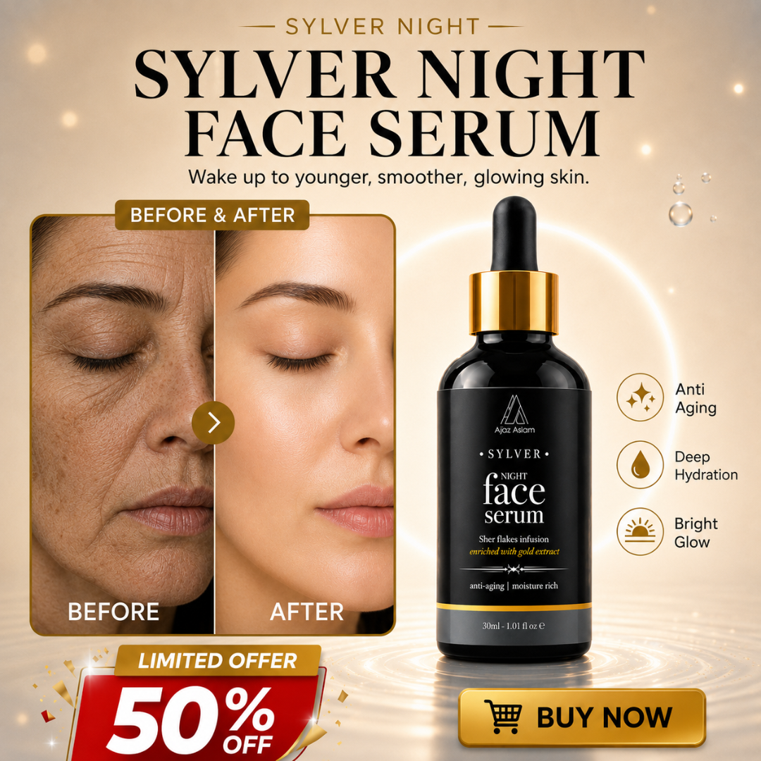SYLVER Night Face Serum – Renew, Repair & Radiate – Wake Up to Younger, Smoother, Glowing Skin – Anti-Aging, Deep Hydration